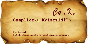 Csapliczky Krisztián névjegykártya